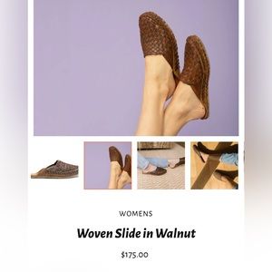 Mohinders Leather woven slide in walnut